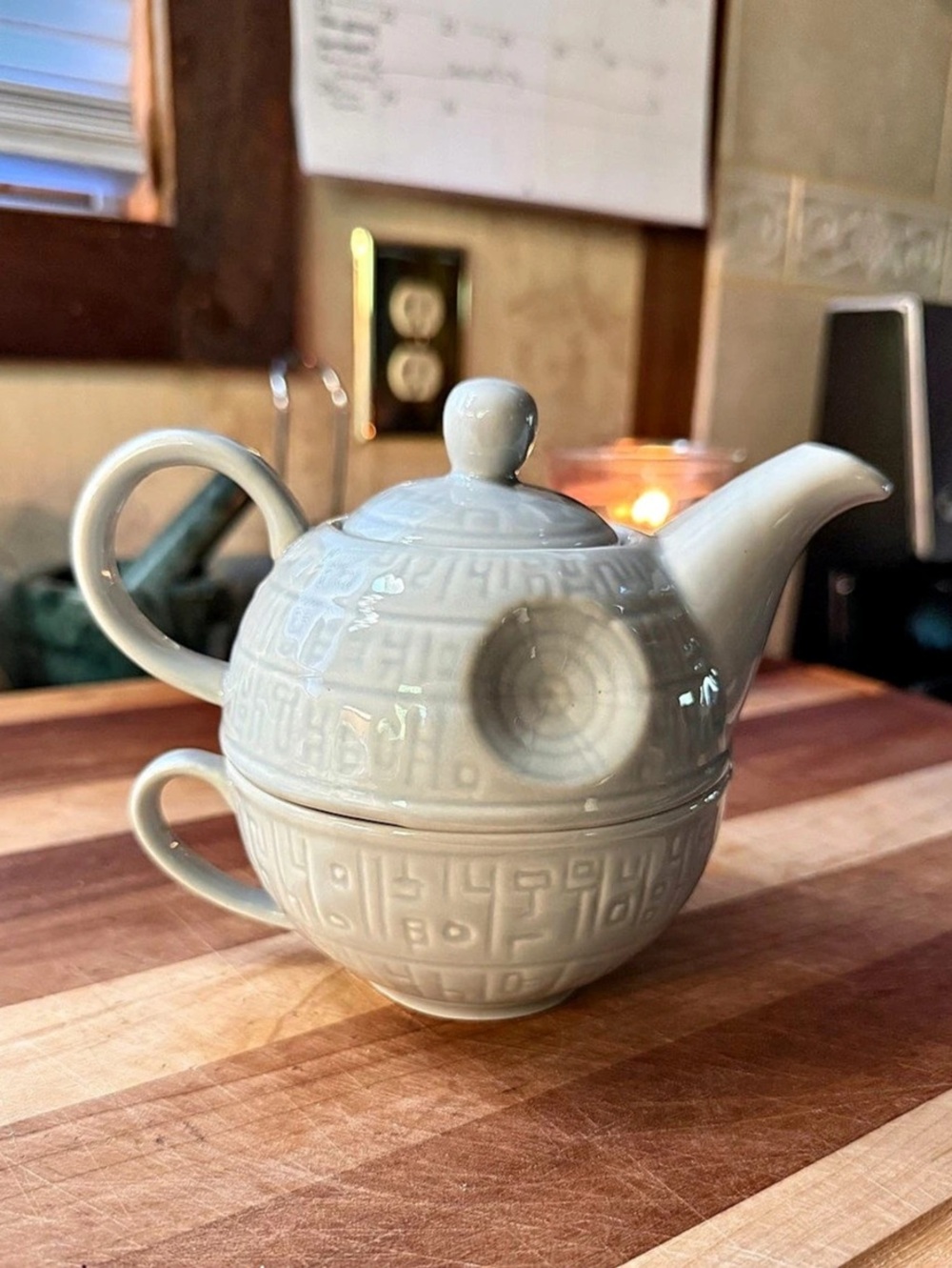 Star Wars Death Star Stacking Teapot & Mug Set White